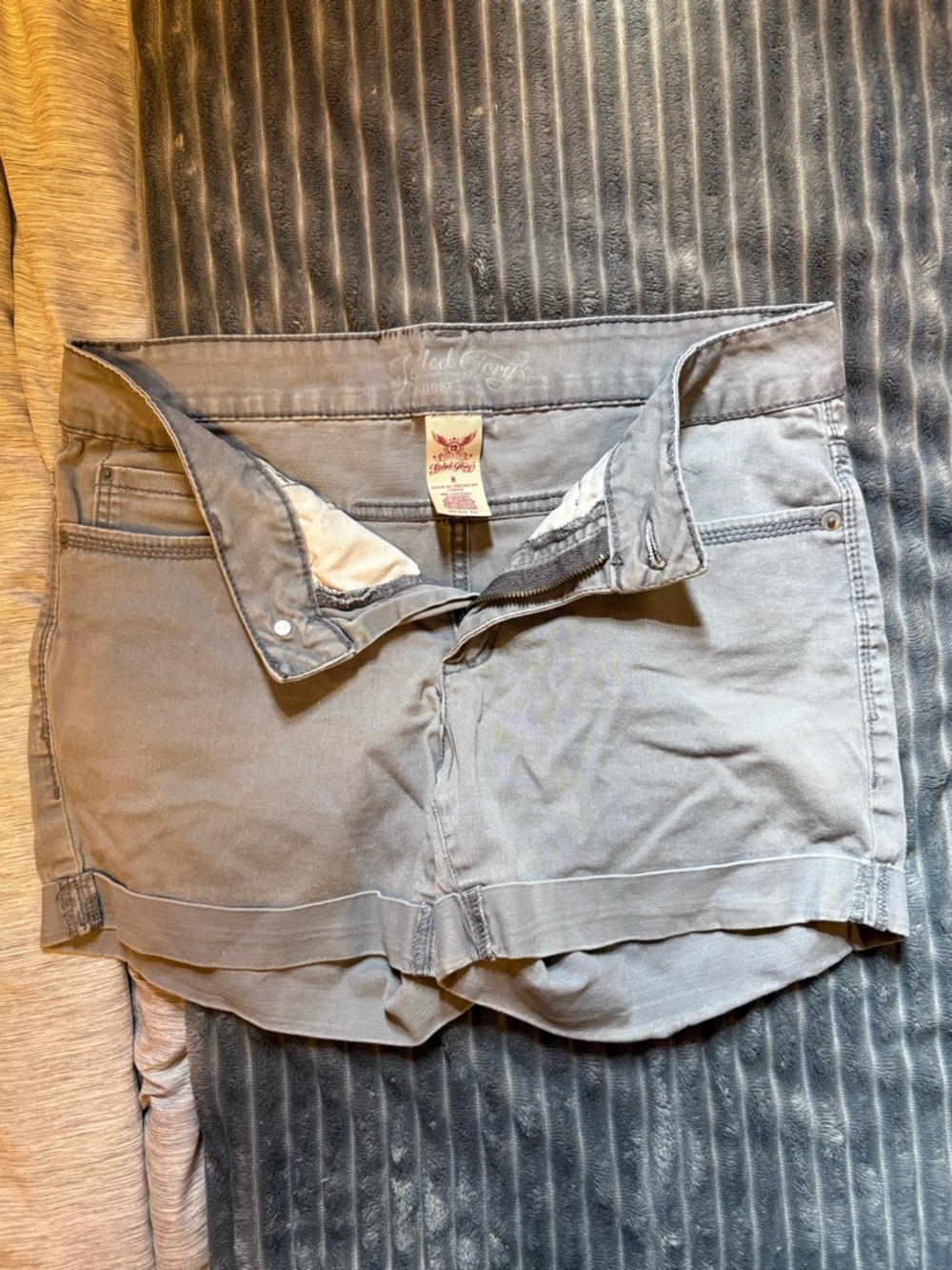 Faded Glory Light Gray Women's Denim-Style Shorts